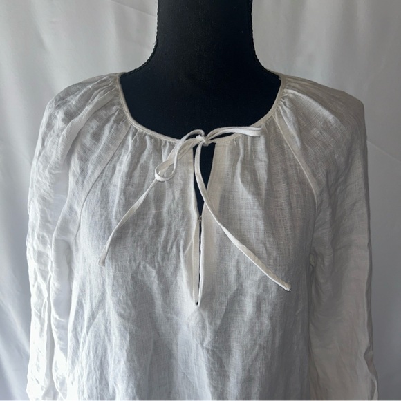 J. Crew White Cotton-linen tiered maxi beach dress (SIZE Small/Medium) Lined - Picture 4 of 7